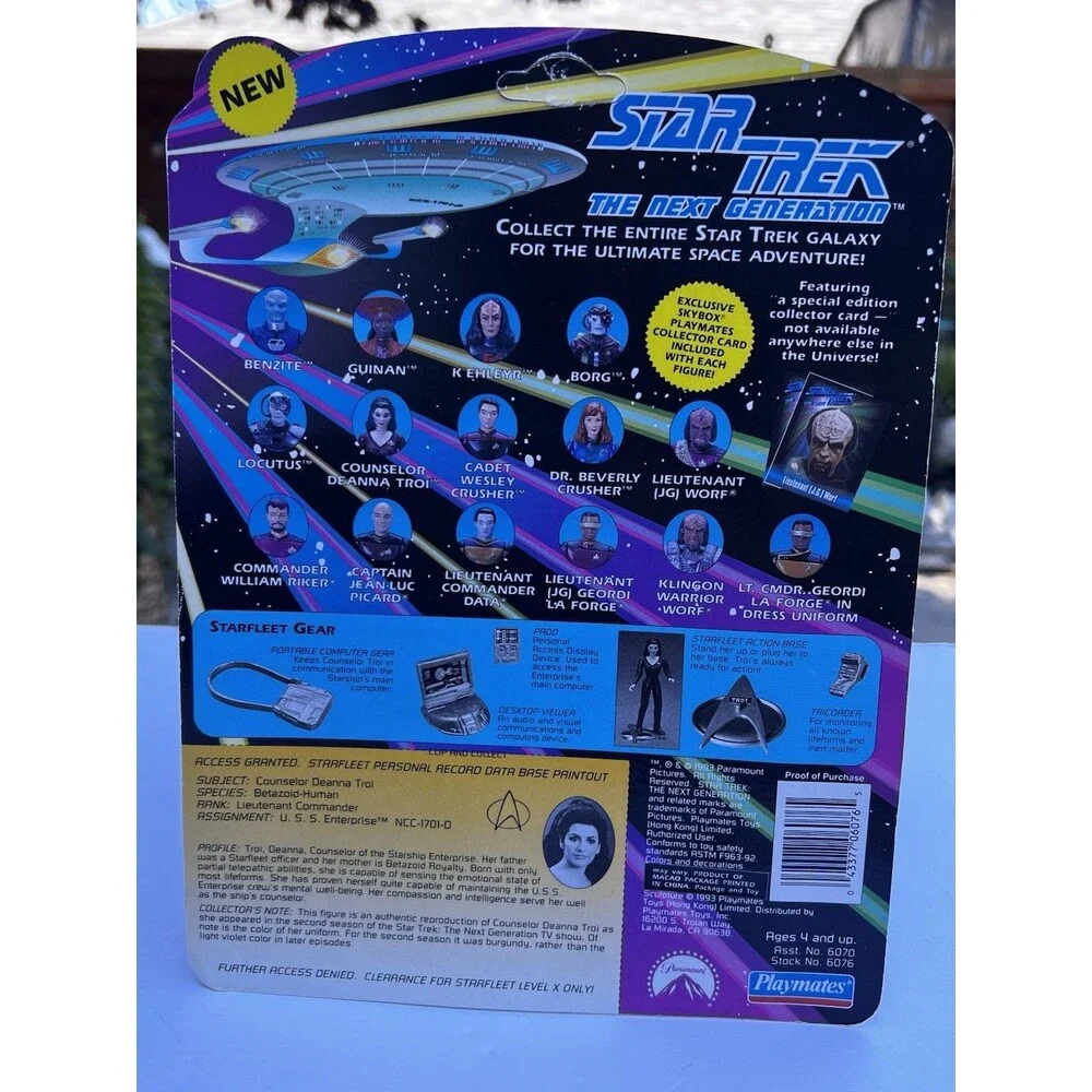 Star Trek The Next Generation Counselor Deanna Troi Figure NOS Playmates 6076